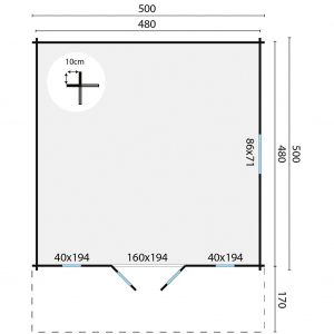 Blokhut - - Blokhut - Tuinhuis Emiel | 44 mm | vuren Red Class Wood geïmpregneerd