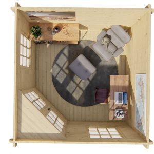 Blokhut - - Blokhut - Tuinhuis Emma | 40 mm | vuren grijs geïmpregneerd