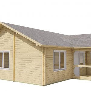 Blokhut - - Blokhut - Tuinhuis Finn | 92 mm | vuren bruin geïmpregneerd