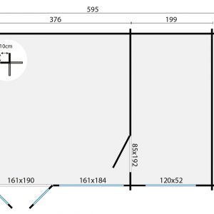 Blokhut - - Blokhut - Tuinhuis Flow | 40 mm | grijs geïmpregneerd