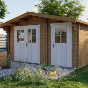 Blokhut - - Blokhut - Tuinhuis Fraga | 34 mm | vuren honinggeel geïmpregneerd