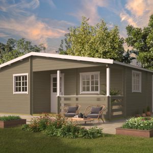 Blokhut - - Blokhut - Tuinhuis Fuerteventura | 70 mm | grijs geïmpregneerd