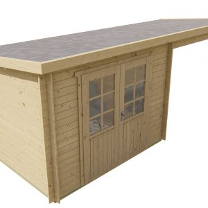 Blokhut - - Blokhut - Tuinhuis Freddy | 28 mm | vuren bruin geïmpregneerd