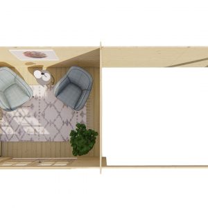 Blokhut - - Blokhut - Tuinhuis Freddy | 28 mm | vuren honinggeel geïmpregneerd