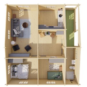 Blokhut - - Blokhut - Tuinhuis Fuerteventura | 70 mm | onbehandeld