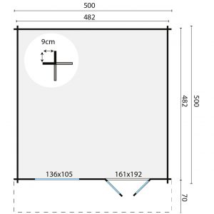 Blokhut - - Blokhut - Tuinhuis Hendrick | 44 mm | vuren bruin geïmpregneerd