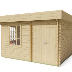 Blokhut - - Blokhut - Tuinhuis Helge | 44 mm | vuren grijs geïmpregneerd