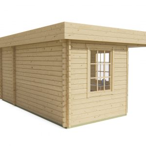 Blokhut - - Blokhut - Tuinhuis Helge | 44 mm | vuren bruin geïmpregneerd