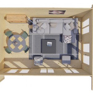 Blokhut - - Blokhut - Tuinhuis Hildegard | 44 mm | vuren bruin geïmpregneerd