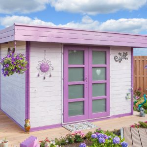 Blokhut - - Blokhut - Tuinhuis Hypermodern | 28 mm | vuren grijs geïmpregneerd