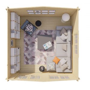 Blokhut - - Blokhut - Tuinhuis Inge | 44 mm | vuren grijs geïmpregneerd