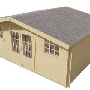 Blokhut - - Blokhut - Tuinhuis Jackalyn | 40 mm | grijs geïmpregneerd