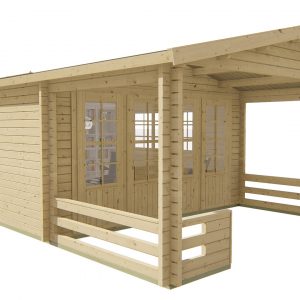 Blokhut - - Blokhut - Tuinhuis Ipswich | 58 mm | vuren groen geïmpregneerd