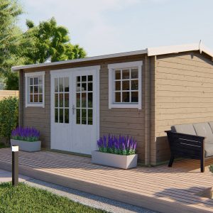 Blokhut - - Blokhut - Tuinhuis Jenny | 40 mm | groen geïmpregneerd