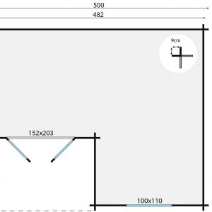 Blokhut - - Blokhut - Tuinhuis Johan | 34 mm | vuren honinggeel geïmpregneerd