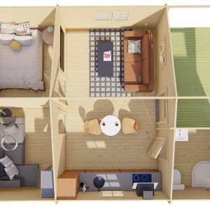 Blokhut - - Blokhut - Tuinhuis Javea | 44 mm | Red Class Wood geïmpregneerd