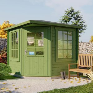 Blokhut - - Blokhut - Tuinhuis Jos | 28 mm | vuren honinggeel geïmpregneerd