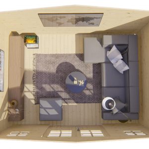 Blokhut - - Blokhut - Tuinhuis Juha | 28 mm | vuren bruin geïmpregneerd