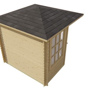 Blokhut - - Blokhut - Tuinhuis Jos | 28 mm | vuren grijs geïmpregneerd