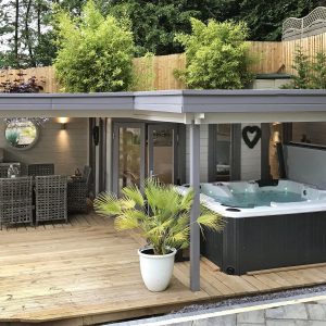 Blokhut - - Blokhut - Tuinhuis Jutka | 44 mm | vuren Red Class Wood geïmpregneerd