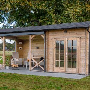 Blokhut - - Blokhut - Tuinhuis Kukka | 40 mm | vuren groen geïmpregneerd