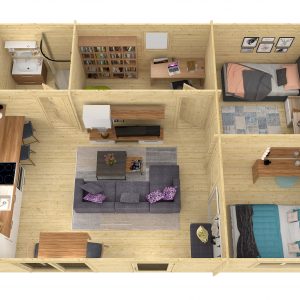 Blokhut - - Blokhut - Tuinhuis Las Palmas | 44 mm | groen geïmpregneerd