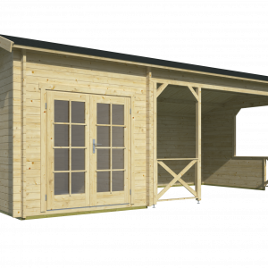 Blokhut - - Blokhut - Tuinhuis Kukka | 40 mm | vuren grijs geïmpregneerd