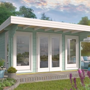 Blokhut - - Blokhut - Tuinhuis Lory | 44 mm | vuren honinggeel geïmpregneerd