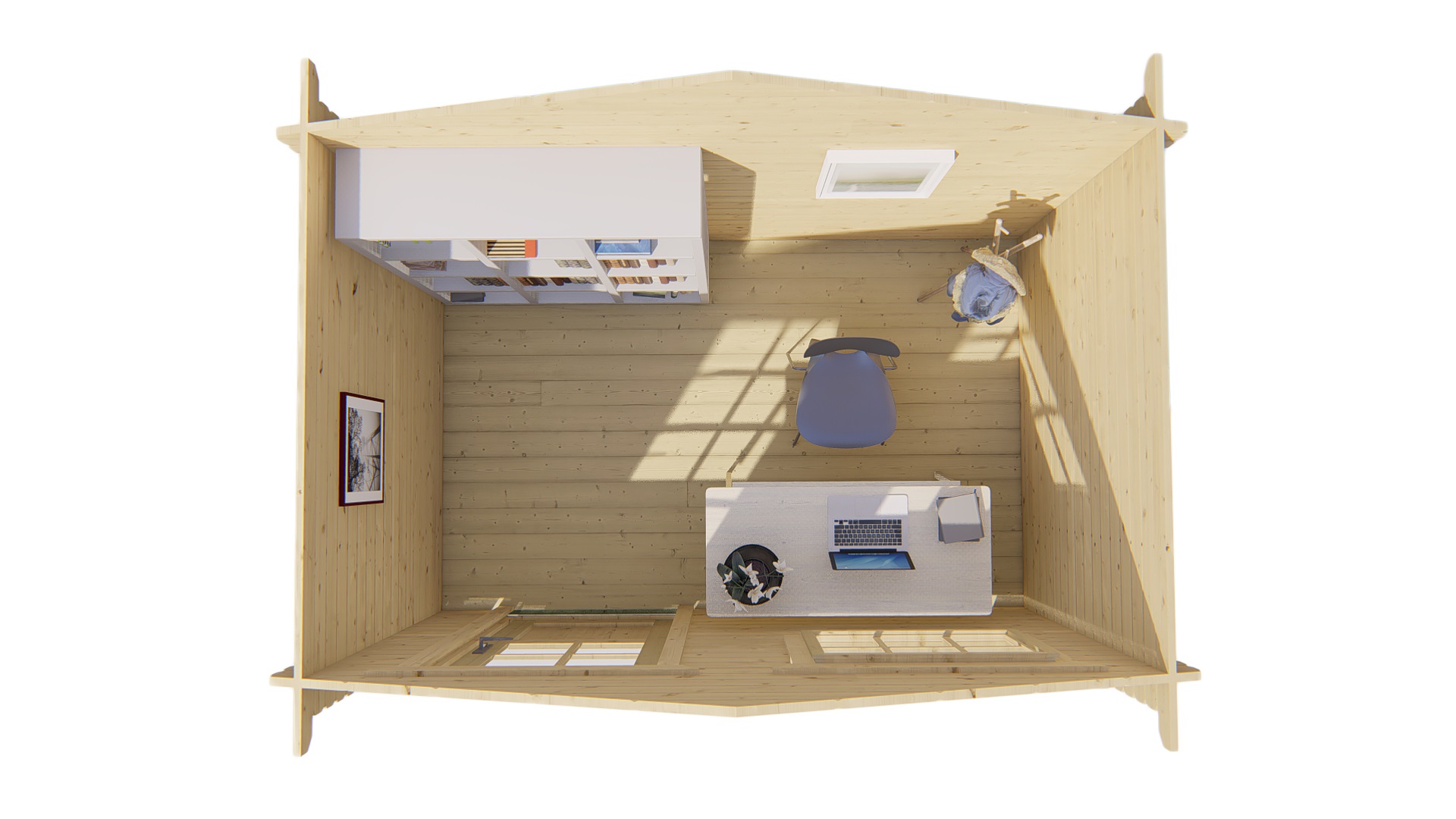 Blokhut - - Blokhut - Tuinhuis Sten | 28 mm | vuren grijs geïmpregneerd