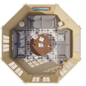 Blokhut - - Blokhut - Tuinhuis Lynn | 44 mm | vuren grijs geïmpregneerd