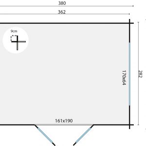 Blokhut - - Blokhut - Tuinhuis Loya | 28 mm | vuren groen geïmpregneerd