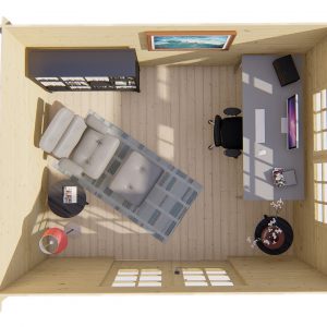 Blokhut - - Blokhut - Tuinhuis Loya | 28 mm | vuren grijs geïmpregneerd