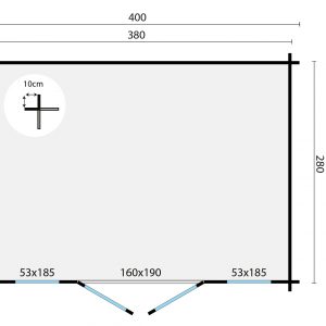Blokhut - - Blokhut - Tuinhuis Maggie | 40 mm | Red Class Wood geïmpregneerd