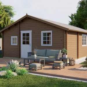 Blokhut - - Blokhut - Tuinhuis Malaga | 44 mm | groen geïmpregneerd