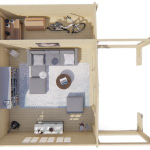 Blokhut - - Blokhut - Tuinhuis Manchester | 58 mm | vuren bruin geïmpregneerd