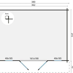 Blokhut - - Blokhut - Tuinhuis Mimir | 28 mm | honinggeel geïmpregneerd