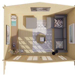 Blokhut - - Blokhut - Tuinhuis Mimir | 28 mm | groen geïmpregneerd