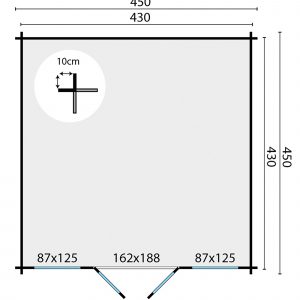 Blokhut - - Blokhut - Tuinhuis Meaghan | 40 mm | honinggeel geïmpregneerd