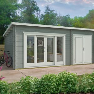 Blokhut - - Blokhut - Tuinhuis Meg | 44 mm | groen geïmpregneerd