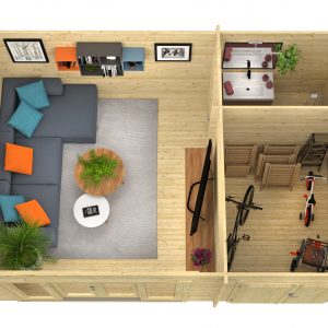 Blokhut - - Blokhut - Tuinhuis Meg | 44 mm | bruin geïmpregneerd