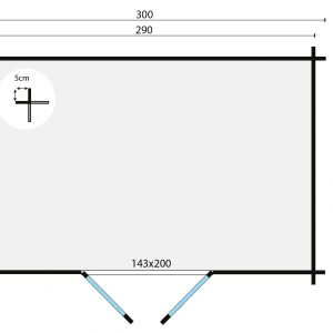 Blokhut - - Blokhut - Tuinhuis Minimodern | 28 mm | vuren honinggeel geïmpregneerd