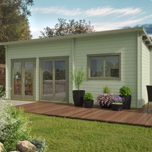 Blokhut - - Blokhut - Tuinhuis Moderna | 44 mm | Red Class Wood geïmpregneerd