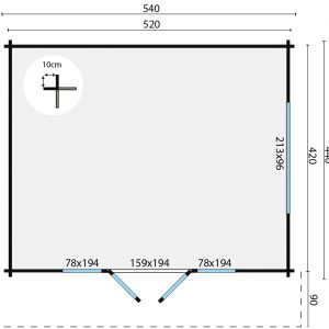 Blokhut - - Blokhut - Tuinhuis Newcastle | 58 mm | vuren Red Class Wood geïmpregneerd