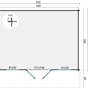Blokhut - - Blokhut - Tuinhuis Pavel | 44 mm | vuren groen geïmpregneerd