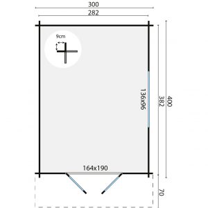 Blokhut - - Blokhut - Tuinhuis Pamplona | 34 mm | vuren bruin geïmpregneerd