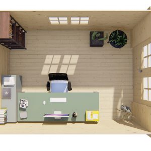 Blokhut - - Blokhut - Tuinhuis Pamplona | 34 mm | vuren honinggeel geïmpregneerd