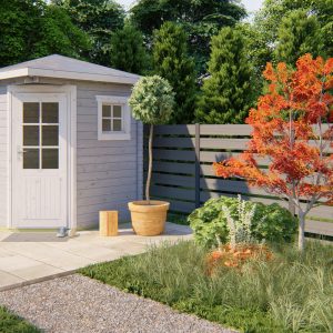 Blokhut - - Blokhut - Tuinhuis Petra | 28 mm | grijs geïmpregneerd