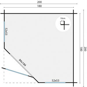 Blokhut - - Blokhut - Tuinhuis Petra | 28 mm | groen geïmpregneerd