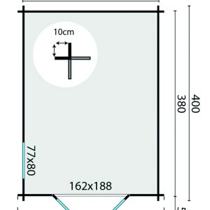 Blokhut - - Blokhut - Tuinhuis Peggie | 40 mm | grijs geïmpregneerd