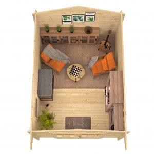 Blokhut - - Blokhut - Tuinhuis Peggie | 40 mm | groen geïmpregneerd